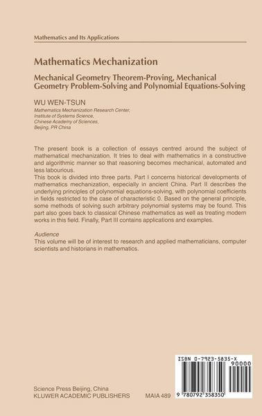 Produktbild: Mathematics Mechanization