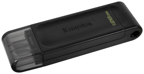 Produktbild: Kingston DataTraveler 70 USB-Stick Retail 128GB Schwarz DT70/128GB USB-C&reg;