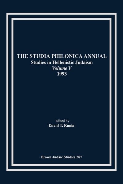 Produktbild: The Studia Philonica Annual V, 1993