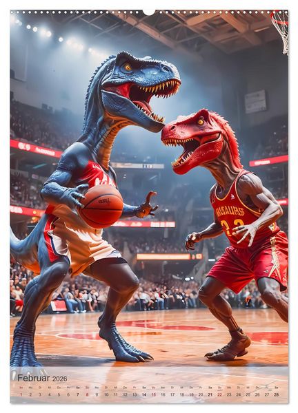 Produktbild: Jurassic Alltag - Dinos &uuml;berall (hochwertiger Premium Wandkalender 2026 DIN A2 hoch), Kunstdruck in Hochglanz