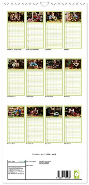 Produktbild: Familienplaner 2027 - Floristen und ihr Handwerk mit 5 Spalten (Wandkalender, 21 x 45 cm) CALVENDO