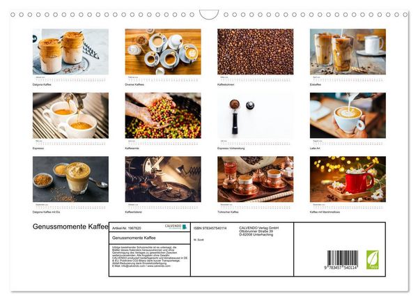 Produktbild: Genussmomente Kaffee (Wandkalender 2026 DIN A3 quer), CALVENDO Monatskalender