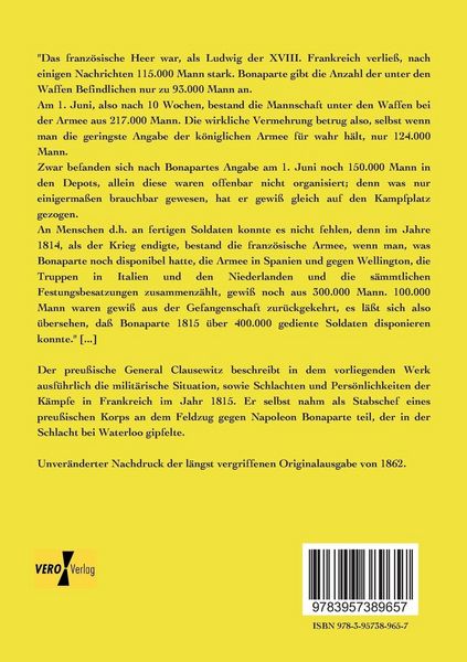 Produktbild: Der Feldzug von 1815 in Frankreich