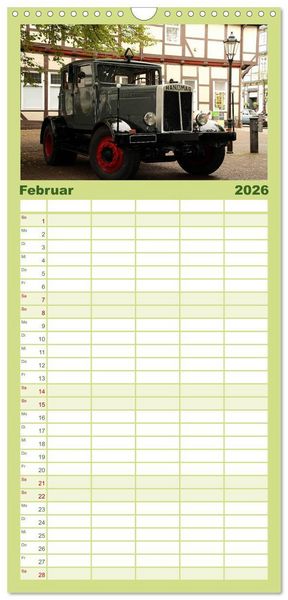 Produktbild: Familienplaner 2026 - Oldtimer vergangenger Jahrzehnte mit 5 Spalten (Wandkalender, 21 x 45 cm) CALVENDO
