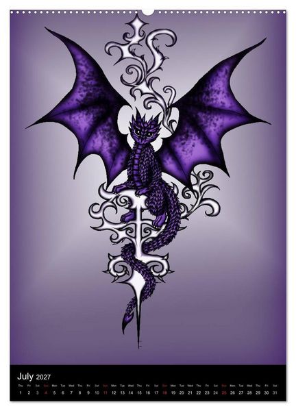Produktbild: Dragons (High Quality Premium Wall Calendar 2027 DIN A2 portrait),CALVENDO 12 Month Wall Calendar