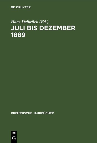 Produktbild: Juli bis Dezember 1889