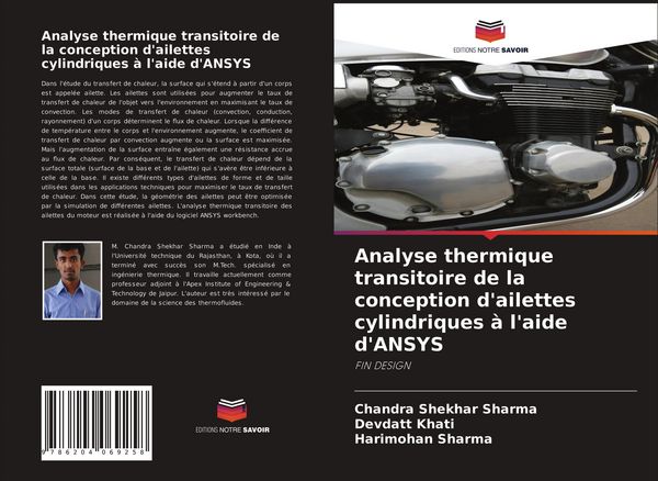 Produktbild: Analyse thermique transitoire de la conception d'ailettes cylindriques &agrave; l'aide d'ANSYS