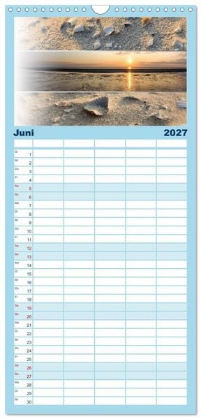 Produktbild: Familienplaner 2027 - K&uuml;stenstreifen an der Nordsee mit 5 Spalten (Wandkalender, 21 x 45 cm) CALVENDO
