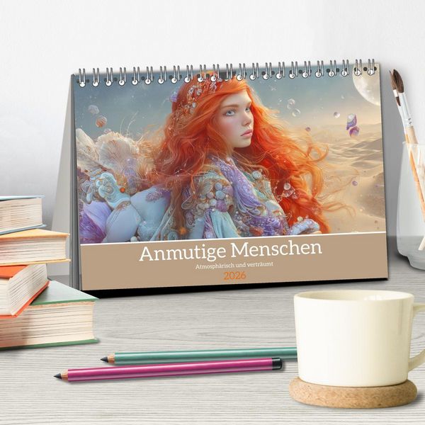 Produktbild: Anmutige Menschen - Atmosph&auml;risch und vertr&auml;umt (Tischkalender 2026 DIN A5 quer), CALVENDO Monatskalender