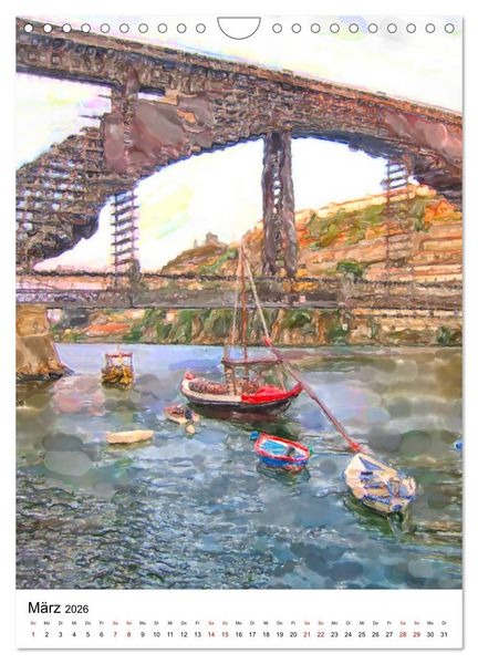 Produktbild: Porto - Stadtansichten in Aquarell (Wandkalender 2026 DIN A4 hoch), CALVENDO Monatskalender