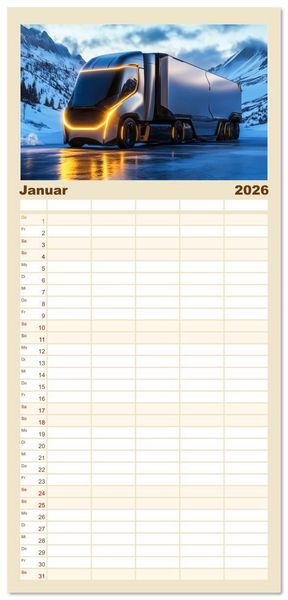 Produktbild: Familienplaner 2026 - Giganten der Stra&szlig;e mit 5 Spalten (Wandkalender, 21 x 45 cm) CALVENDO