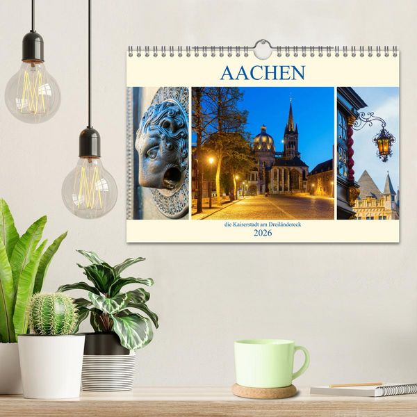 Produktbild: Aachen - die Kaiserstadt am Dreil&auml;ndereck (Wandkalender 2026 DIN A4 quer), CALVENDO Monatskalender