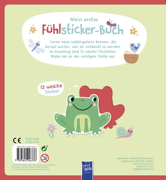 Produktbild: Mein erstes F&uuml;hlsticker-Buch - Lieblingstiere