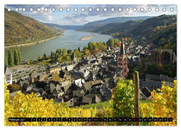 Produktbild: Der Rhein. Oberes Mittelrheintal von Bingen bis Koblenz (Tischkalender 2027 DIN A5 quer), CALVENDO Monatskalender