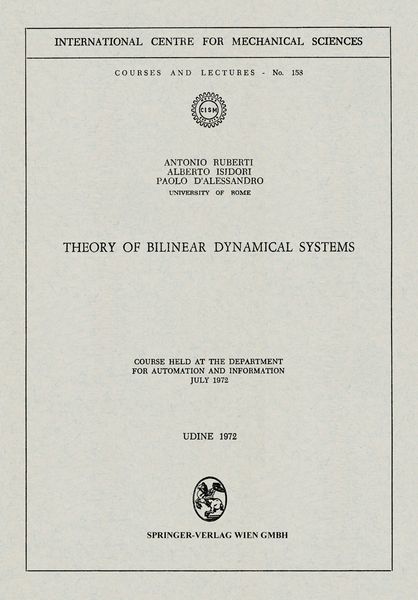 Produktbild: Theory of Bilinear Dynamical Systems