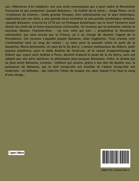 Produktbild: JOSEPH BALSAMO M&eacute;moires d'un m&eacute;decin Tome 4