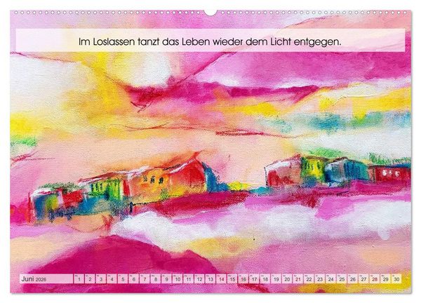 Produktbild: Loslassen als Kunst - Ein poetischer Jahresbegleiter in Bild und Wort (Wandkalender 2026 DIN A2 quer), CALVENDO Monatskalender