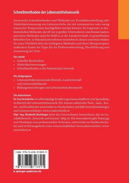Produktbild: Schnellmethoden der Lebensmittelsensorik