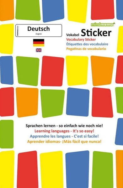 Produktbild: mindmemo Vokabel Sticker - Grundwortschatz Deutsch (DaF) / Englisch - 280 Vokabel Aufkleber f&uuml;r Kinder und Erwachsene