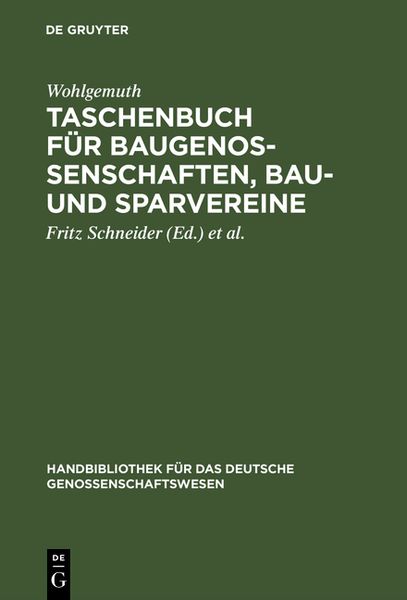 Produktbild: Taschenbuch f&uuml;r Baugenossenschaften, Bau- und Sparvereine