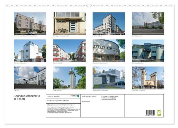 Produktbild: Bauhaus-Architektur in Essen (Wandkalender 2026 DIN A2 quer), CALVENDO Monatskalender