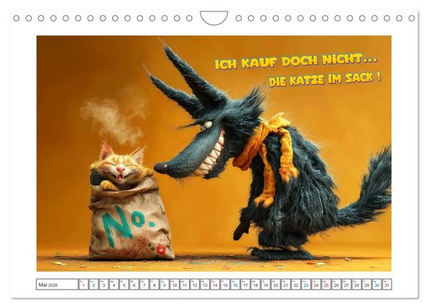 Produktbild: Tierisch gute Redensarten (Wandkalender 2026 DIN A4 quer), CALVENDO Monatskalender