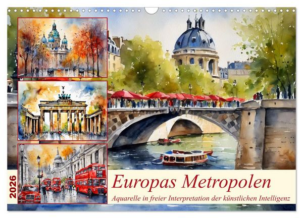 Produktbild: Europas Metropolen (Wandkalender 2026 DIN A3 quer), CALVENDO Monatskalender