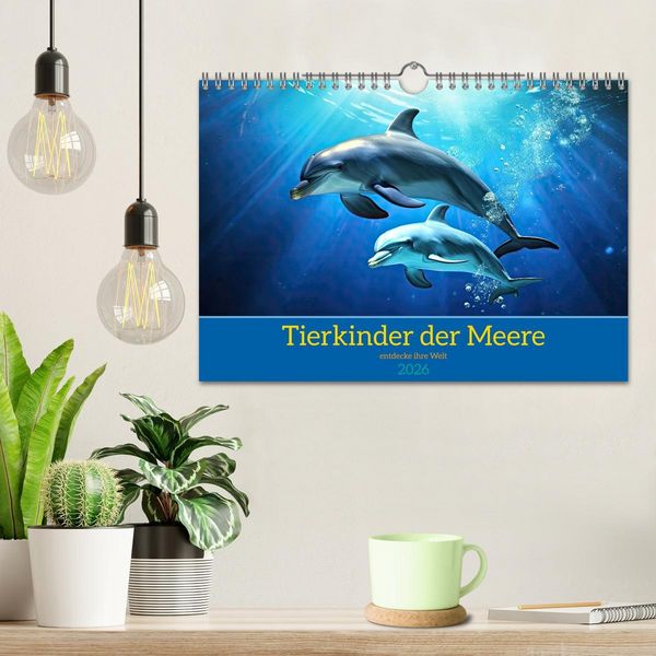 Produktbild: Tierkinder der Meere - entdecke ihre Welt (Wandkalender 2026 DIN A4 quer), CALVENDO Monatskalender