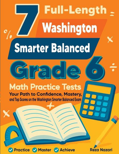 Produktbild: 7 Full-Length Washington Smarter Balanced Grade 6 Math Practice Tests