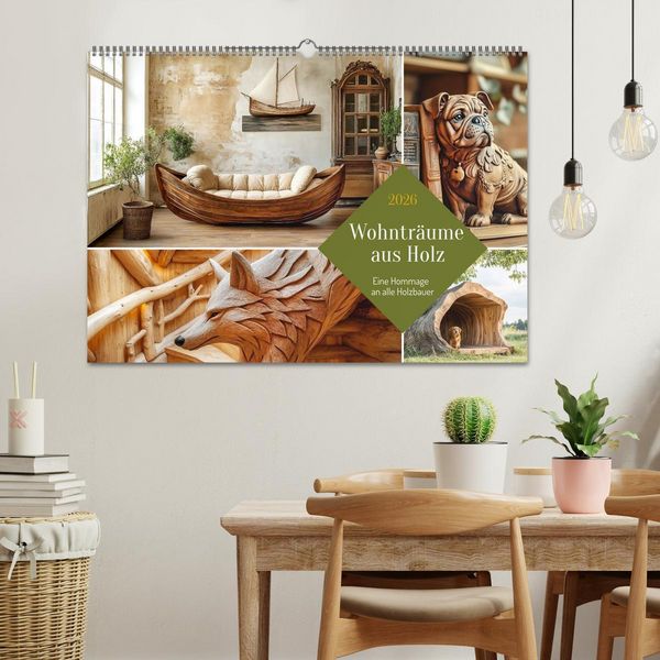 Produktbild: Wohntr&auml;ume aus Holz (Wandkalender 2026 DIN A2 quer), CALVENDO Monatskalender