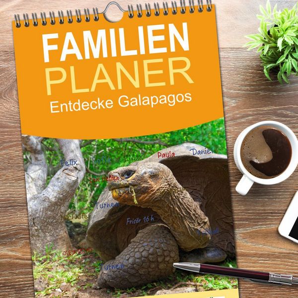 Produktbild: Familienplaner 2026 - Entdecke Galapagos mit 5 Spalten (Wandkalender, 21 x 45 cm) CALVENDO