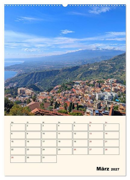 Produktbild: Taormina - &Auml;tna, Meer und antike Steine (Wandkalender 2027 DIN A2 hoch), CALVENDO Monatskalender