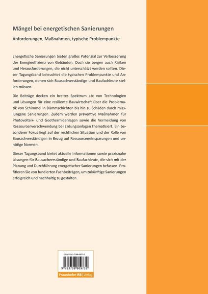Produktbild: M&auml;ngel bei energetischen Sanierungen