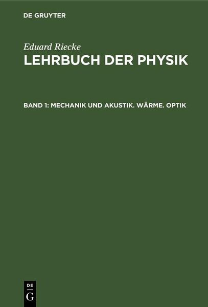 Produktbild: Mechanik und Akustik. W&auml;rme. Optik