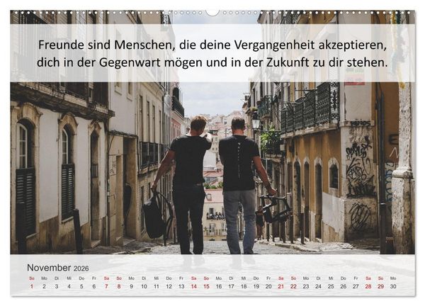 Produktbild: Motivationsspr&uuml;che Freundschaft (Wandkalender 2026 DIN A2 quer), CALVENDO Monatskalender