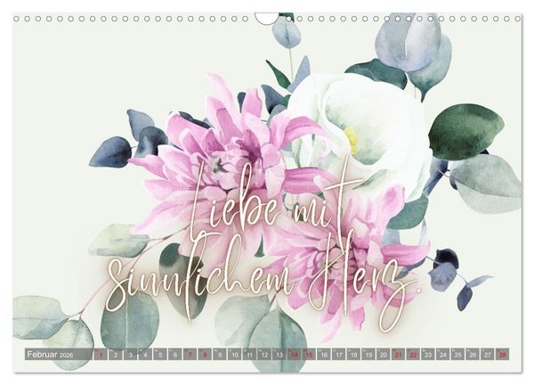 Produktbild: Flower Romance - Romantischer Bl&uuml;tenzauber (Wandkalender 2026 DIN A3 quer), CALVENDO Monatskalender