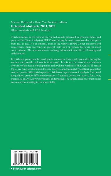 Produktbild: Extended Abstracts 2021/2022