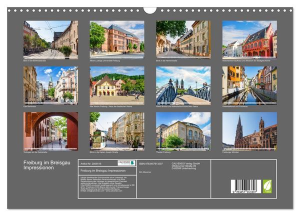 Produktbild: Freiburg im Breisgau Impressionen (Wandkalender 2026 DIN A3 quer), CALVENDO Monatskalender
