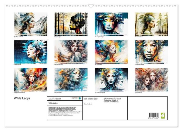 Produktbild: Wilde Ladys (Wandkalender 2026 DIN A2 quer), CALVENDO Monatskalender