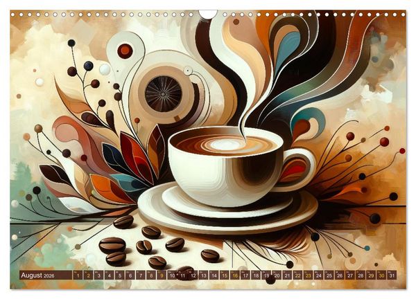 Produktbild: Kaffee & Kunst: Ein Kalender f&uuml;r Genie&szlig;er (Wandkalender 2026 DIN A3 quer), CALVENDO Monatskalender