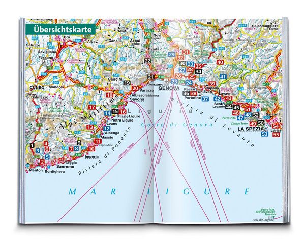 Produktbild: KOMPASS Wanderf&uuml;hrer Ligurien mit Cinque Terre, 50 Touren mit Extra-Tourenkarte
