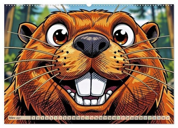 Produktbild: Lustige Biber - Comic (Wandkalender 2027 DIN A2 quer), CALVENDO Monatskalender