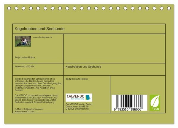 Produktbild: Kegelrobben und Seehunde (Tischkalender 2026 DIN A5 quer), CALVENDO Monatskalender