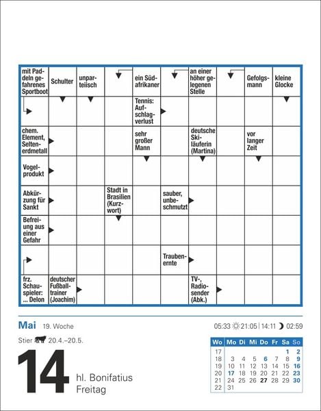 Produktbild: Kreuzwortr&auml;tsel Tagesabrei&szlig;kalender 2027