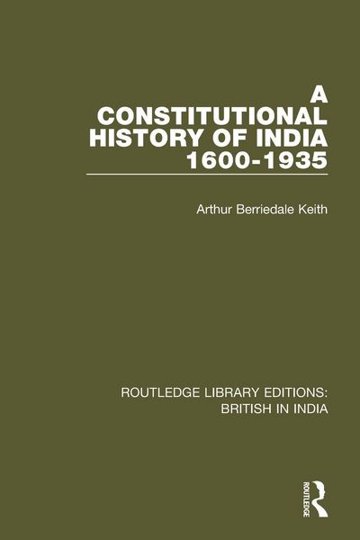 Produktbild: A Constitutional History of India, 1600-1935