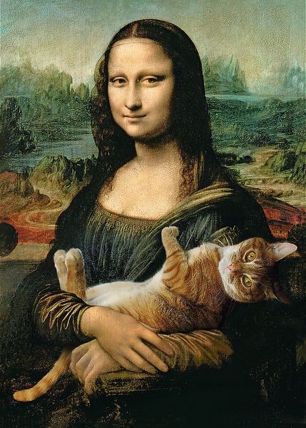 Produktbild: Mona Lisa mit schnurrender Katze (Puzzle)