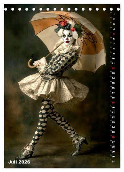 Produktbild: Clowngeschichten - Eine besondere Welt (Tischkalender 2026 DIN A5 hoch), CALVENDO Monatskalender