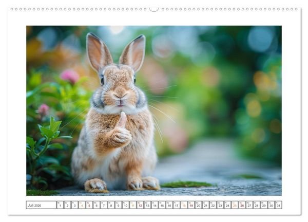 Produktbild: Lustige Hasengeschichten (Wandkalender 2026 DIN A2 quer), CALVENDO Monatskalender