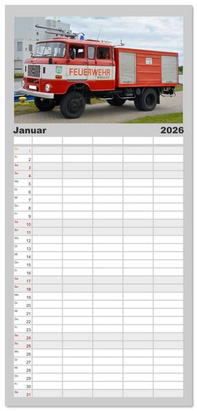 Produktbild: Familienplaner 2026 - Einsatzfahrzeuge der DDR mit 5 Spalten (Wandkalender, 21 x 45 cm) CALVENDO