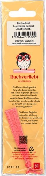 Produktbild: Buchverliebt Lesezeichen bestickt "Buchverliebt"